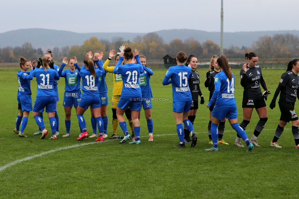Suedburgenland - Sturm Damen
OEFB Frauen Cup, FC Suedburgenland  - SK Sturm Graz Damen, FussballArena Mischendorf, 19.11.2022. 

Foto zeigt die Mannschaft der Sturm Damen
