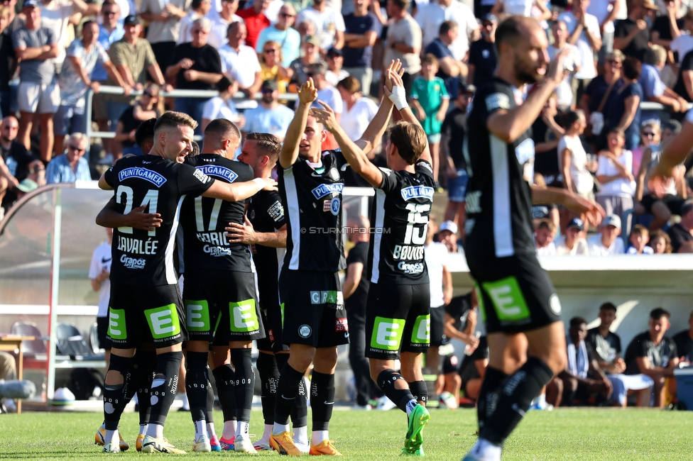 Kremser SC - Sturm Graz
OEFB Cup, 1. Runde, Kremser SC - SK Sturm Graz, Sepp-Doll-Stadion Krems, 27.07.2024. 

Foto zeigt die Mannschaft von Sturm
Schlüsselwörter: torjubel