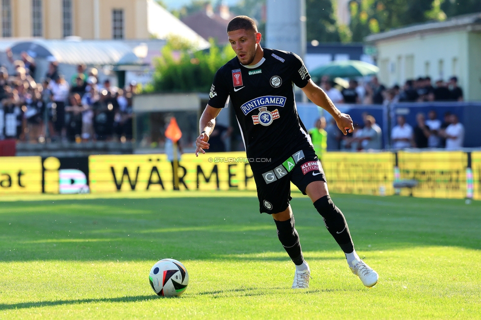 Kremser SC - Sturm Graz
OEFB Cup, 1. Runde, Kremser SC - SK Sturm Graz, Sepp-Doll-Stadion Krems, 27.07.2024. 

Foto zeigt Emir Karic (Sturm)
