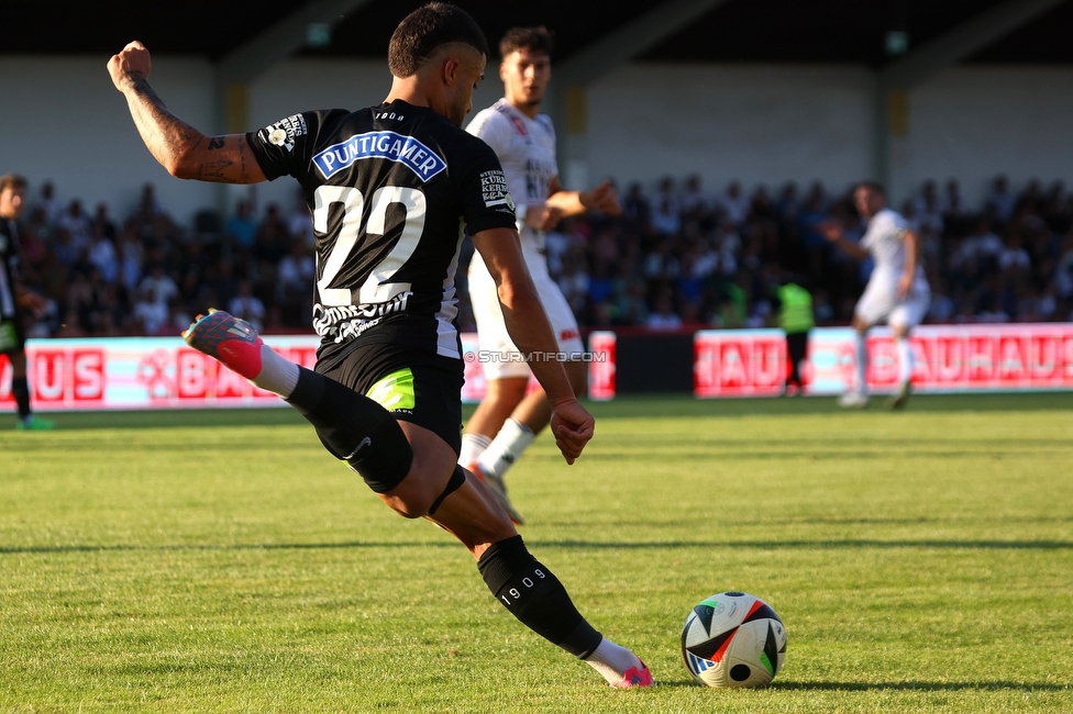 Kremser SC - Sturm Graz
OEFB Cup 1. Runde, Kremser SC - SK Sturm Graz, Sepp-Doll-Stadion Krems, 27.07.2024. 

Foto zeigt Jusuf Gazibegovic (Sturm)
