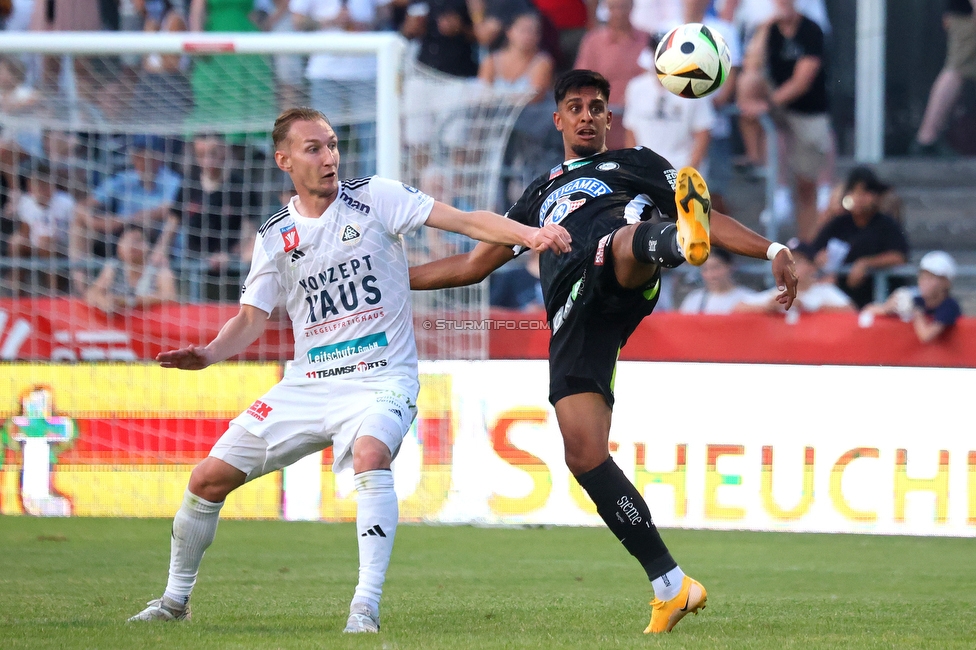 Kremser SC - Sturm Graz
OEFB Cup 1. Runde, Kremser SC - SK Sturm Graz, Sepp-Doll-Stadion Krems, 27.07.2024. 

Foto zeigt Manprit Sarkaria (Sturm)
