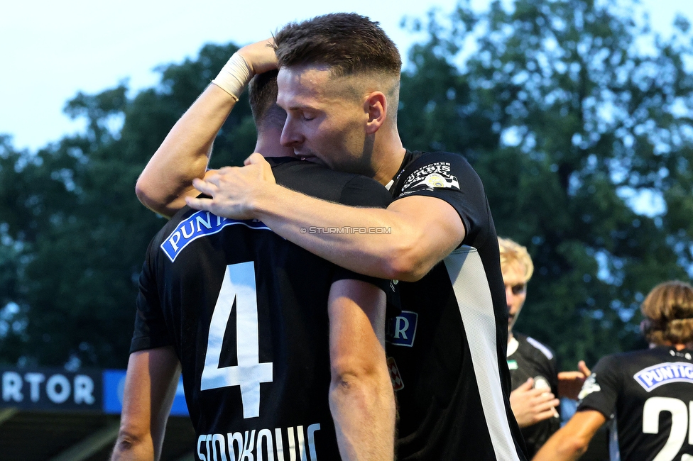 Kremser SC - Sturm Graz
OEFB Cup, 1. Runde, Kremser SC - SK Sturm Graz, Sepp-Doll-Stadion Krems, 27.07.2024. 

Foto zeigt Jon Gorenc-Stankovic (Sturm)
Schlüsselwörter: torjubel