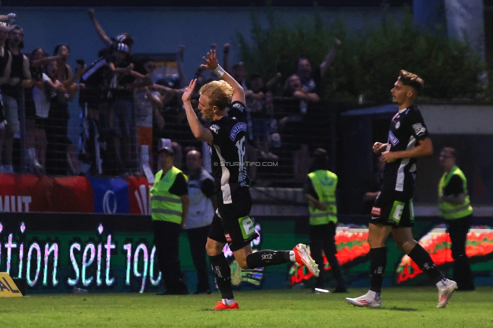 Kremser SC - Sturm Graz
OEFB Cup 1. Runde, Kremser SC - SK Sturm Graz, Sepp-Doll-Stadion Krems, 27.07.2024. 

Foto zeigt Mika Biereth (Sturm)
