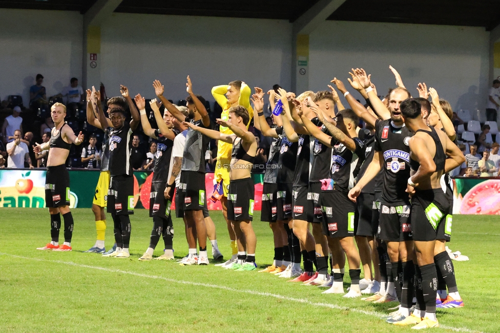 Kremser SC - Sturm Graz
OEFB Cup, 1. Runde, Kremser SC - SK Sturm Graz, Sepp-Doll-Stadion Krems, 27.07.2024. 

Foto zeigt die Mannschaft von Sturm
Schlüsselwörter: torjubel