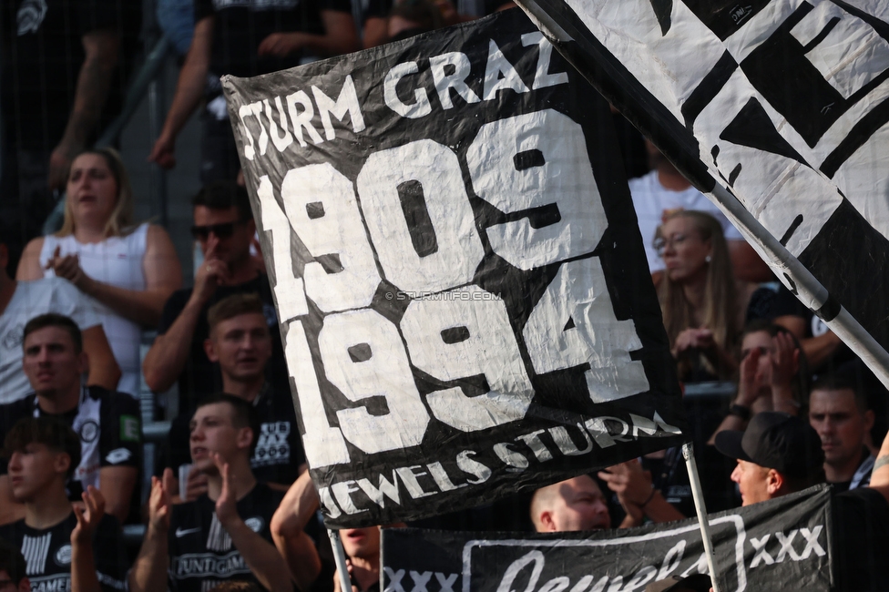 Rapid Wien - Sturm Graz
Oesterreichische Fussball Bundesliga, 1. Runde, SK Rapid Wien - SK Sturm Graz, Weststadion Wien, 04.08.2024. 

Foto zeigt Fans von Sturm
Schlüsselwörter: jewels