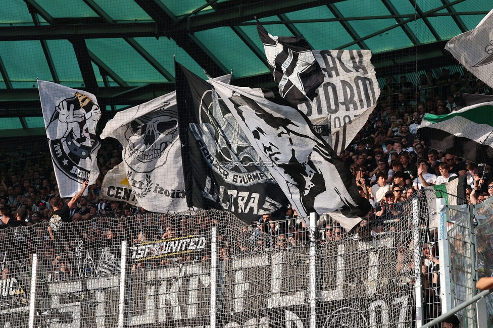 Rapid Wien - Sturm Graz
Oesterreichische Fussball Bundesliga, 1. Runde, SK Rapid Wien - SK Sturm Graz, Weststadion Wien, 04.08.2024. 

Foto zeigt Fans von Sturm
Schlüsselwörter: sturmflut