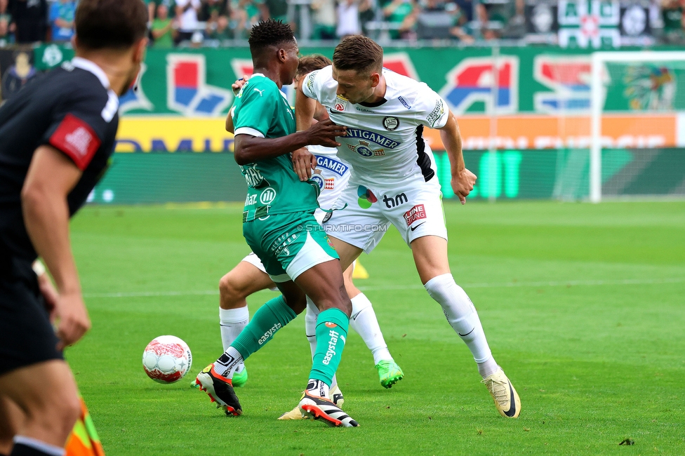 Rapid Wien - Sturm Graz
Oesterreichische Fussball Bundesliga, 1. Runde, SK Rapid Wien - SK Sturm Graz, Weststadion Wien, 04.08.2024. 

Foto zeigt Dimitri Lavalee (Sturm)
