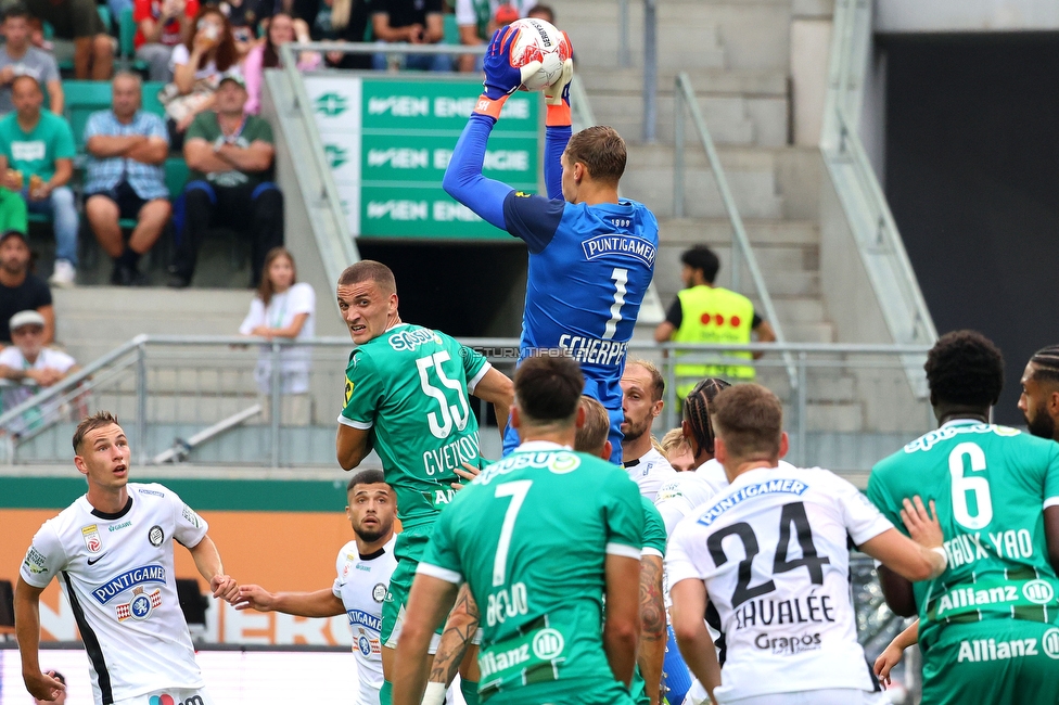 Rapid Wien - Sturm Graz
Oesterreichische Fussball Bundesliga, 1. Runde, SK Rapid Wien - SK Sturm Graz, Weststadion Wien, 04.08.2024. 

Foto zeigt Kjell Scherpen (Sturm)
