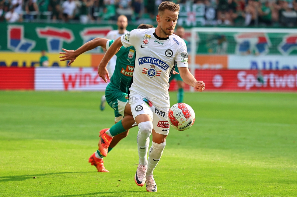 Rapid Wien - Sturm Graz
Oesterreichische Fussball Bundesliga, 1. Runde, SK Rapid Wien - SK Sturm Graz, Weststadion Wien, 04.08.2024. 

Foto zeigt Tomi Horvat (Sturm)
