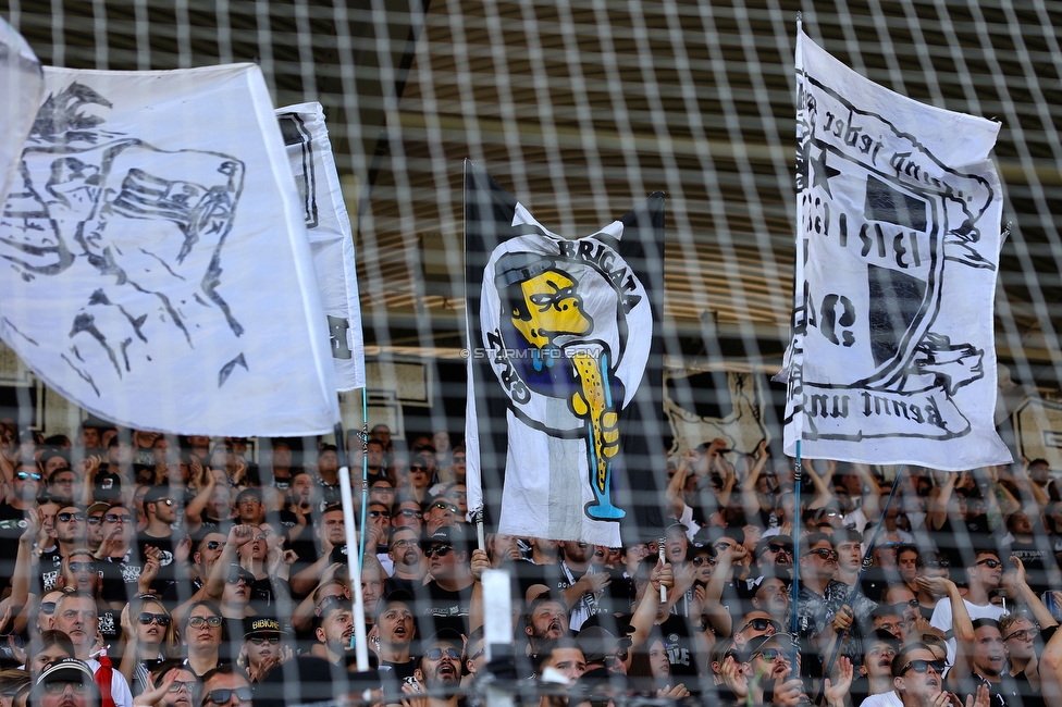 Sturm Graz - Hartberg
Oesterreichische Fussball Bundesliga, 2. Runde, SK Sturm Graz - TSV Hartberg, Stadion Liebenau Graz, 11.08.2024. 

Foto zeigt Fans von Sturm
Schlüsselwörter: brigata