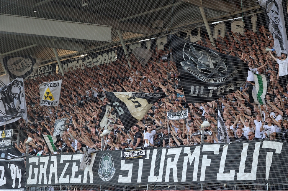 Sturm Graz - Hartberg
Oesterreichische Fussball Bundesliga, 2. Runde, SK Sturm Graz - TSV Hartberg, Stadion Liebenau Graz, 11.08.2024. 

Foto zeigt Fans von Sturm
Schlüsselwörter: schals sturmflut