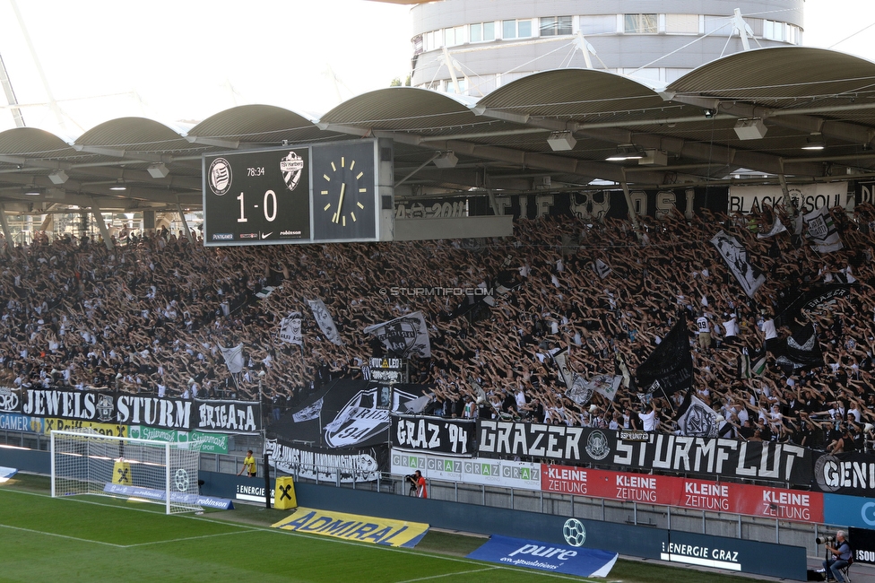 Sturm Graz - Hartberg
Oesterreichische Fussball Bundesliga, 2. Runde, SK Sturm Graz - TSV Hartberg, Stadion Liebenau Graz, 11.08.2024. 

Foto zeigt Fans von Sturm
