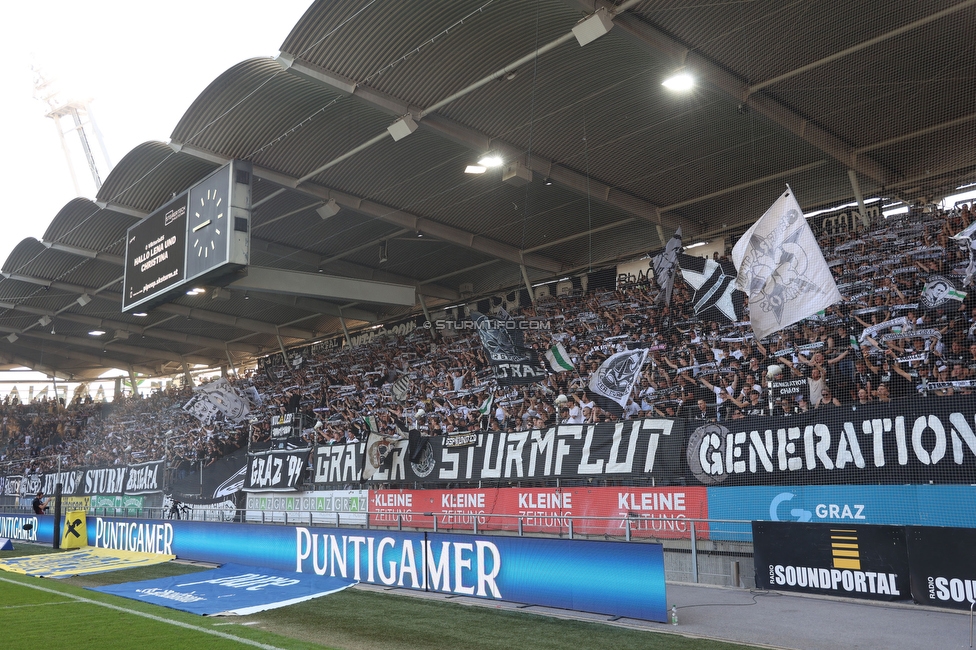 Sturm Graz - Hartberg
Oesterreichische Fussball Bundesliga, 2. Runde, SK Sturm Graz - TSV Hartberg, Stadion Liebenau Graz, 11.08.2024. 

Foto zeigt Fans von Sturm
Schlüsselwörter: schals