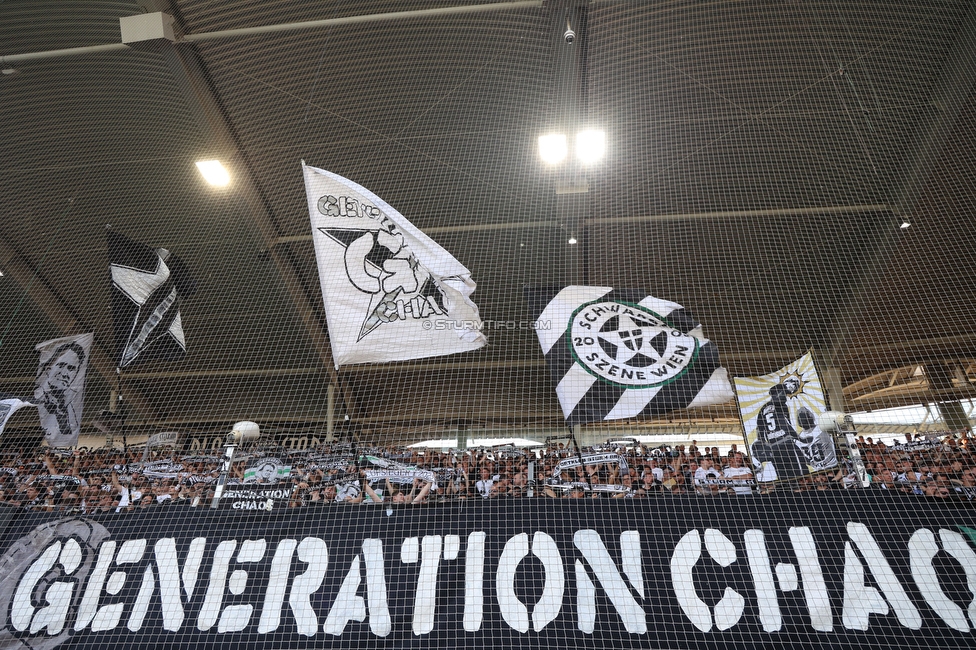 Sturm Graz - Hartberg
Oesterreichische Fussball Bundesliga, 2. Runde, SK Sturm Graz - TSV Hartberg, Stadion Liebenau Graz, 11.08.2024. 

Foto zeigt Fans von Sturm
Schlüsselwörter: generationchaos schals