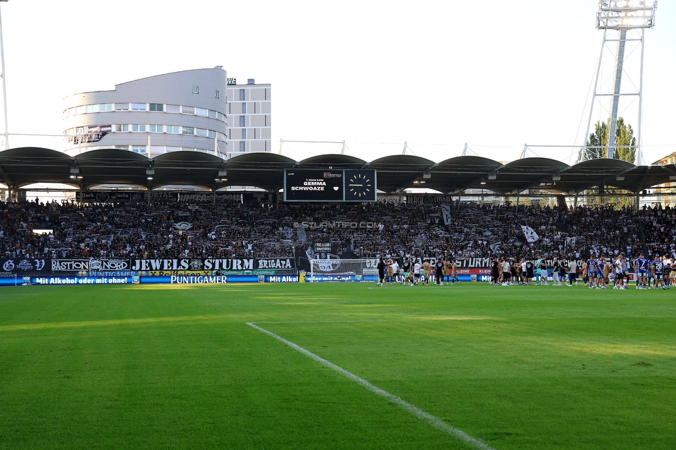 Sturm Graz - Hartberg
Oesterreichische Fussball Bundesliga, 2. Runde, SK Sturm Graz - TSV Hartberg, Stadion Liebenau Graz, 11.08.2024. 

Foto zeigt Fans von Sturm
Schlüsselwörter: schals