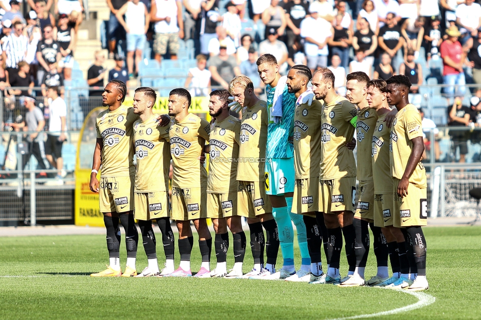 Sturm Graz - Hartberg
Oesterreichische Fussball Bundesliga, 2. Runde, SK Sturm Graz - TSV Hartberg, Stadion Liebenau Graz, 11.08.2024. 

Foto zeigt die Mannschaft von Sturm
