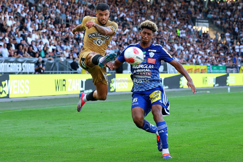 Sturm Graz - Hartberg
Oesterreichische Fussball Bundesliga, 2. Runde, SK Sturm Graz - TSV Hartberg, Stadion Liebenau Graz, 11.08.2024. 

Foto zeigt Jusuf Gazibegovic (Sturm)
