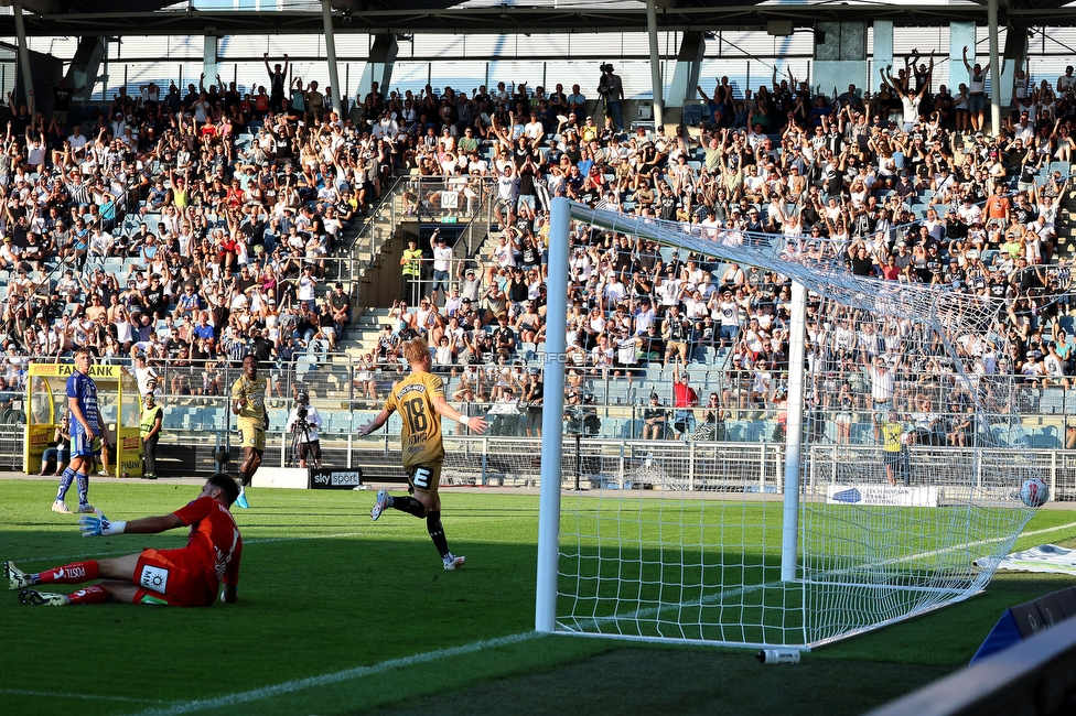 Sturm Graz - Hartberg
Oesterreichische Fussball Bundesliga, 2. Runde, SK Sturm Graz - TSV Hartberg, Stadion Liebenau Graz, 11.08.2024. 

Foto zeigt Mika Biereth (Sturm)
Schlüsselwörter: torjubel