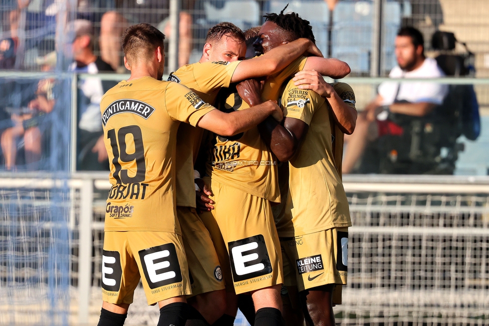 Sturm Graz - Hartberg
Oesterreichische Fussball Bundesliga, 2. Runde, SK Sturm Graz - TSV Hartberg, Stadion Liebenau Graz, 11.08.2024. 

Foto zeigt Mika Biereth (Sturm)
Schlüsselwörter: torjubel