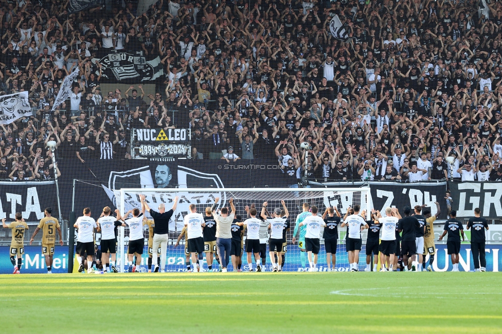 Sturm Graz - Hartberg
Oesterreichische Fussball Bundesliga, 2. Runde, SK Sturm Graz - TSV Hartberg, Stadion Liebenau Graz, 11.08.2024. 

Foto zeigt Mika Biereth (Sturm)
Schlüsselwörter: torjubel