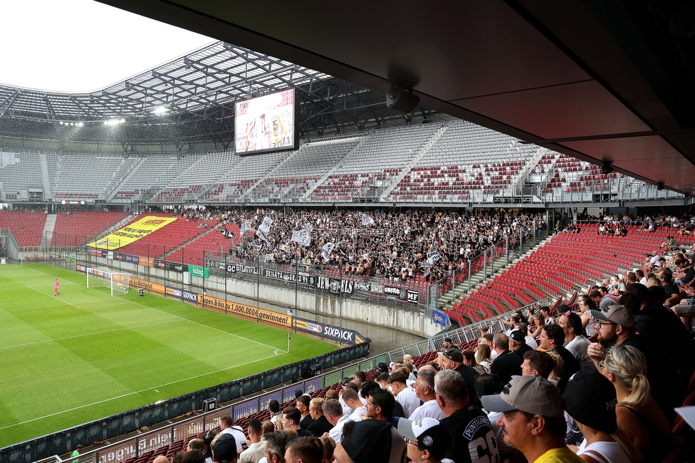 Austria Klagenfurt - Sturm Graz
Oesterreichische Fussball Bundesliga, 3. Runde, SK Austria Klagenfurt - SK Sturm Graz, Woerthersee Stadion Klagenfurt, 17.08.2024. 

Foto zeigt Fans von Sturm
