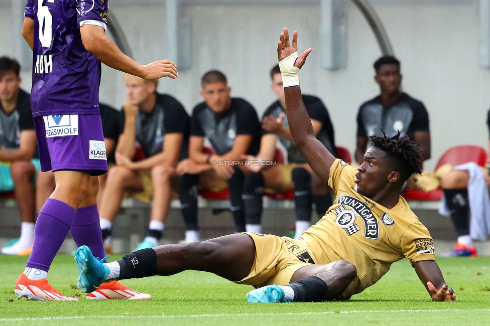 Klagenfurt - Sturm Graz
Oesterreichische Fussball Bundesliga, 3. Runde, SK Austria Klagenfurt - SK Sturm Graz,  Woerthersee Stadion Klagenfurt, 17.08.2024. 

Foto zeigt Seedy Jatta (Sturm)
