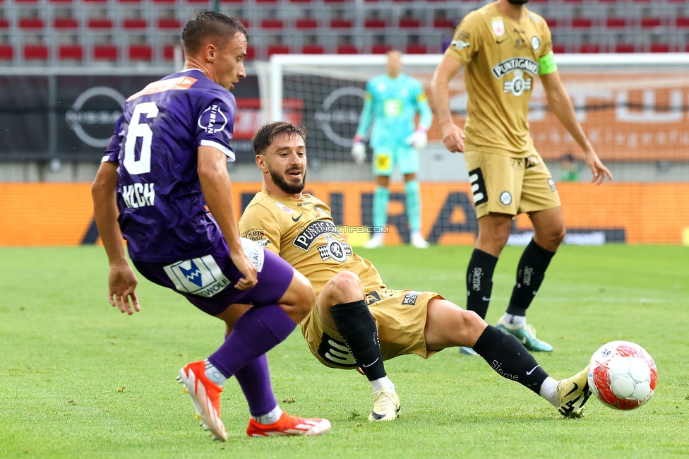 Klagenfurt - Sturm Graz
Oesterreichische Fussball Bundesliga, 3. Runde, SK Austria Klagenfurt - SK Sturm Graz,  Woerthersee Stadion Klagenfurt, 17.08.2024. 

Foto zeigt Otar Kiteishvili (Sturm)
