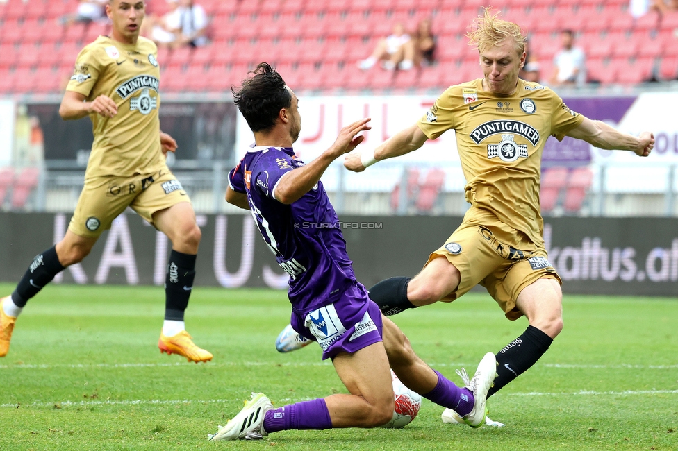 Klagenfurt - Sturm Graz
Oesterreichische Fussball Bundesliga, 3. Runde, SK Austria Klagenfurt - SK Sturm Graz,  Woerthersee Stadion Klagenfurt, 17.08.2024. 

Foto zeigt Mika Biereth (Sturm)
