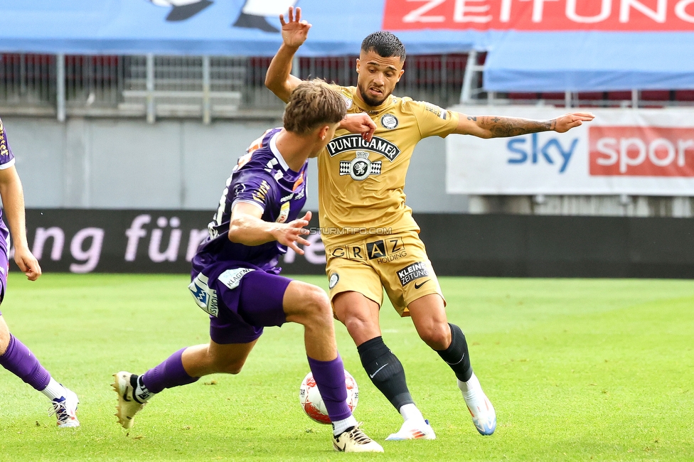 Klagenfurt - Sturm Graz
Oesterreichische Fussball Bundesliga, 3. Runde, SK Austria Klagenfurt - SK Sturm Graz,  Woerthersee Stadion Klagenfurt, 17.08.2024. 

Foto zeigt Jusuf Gazibegovic (Sturm)
