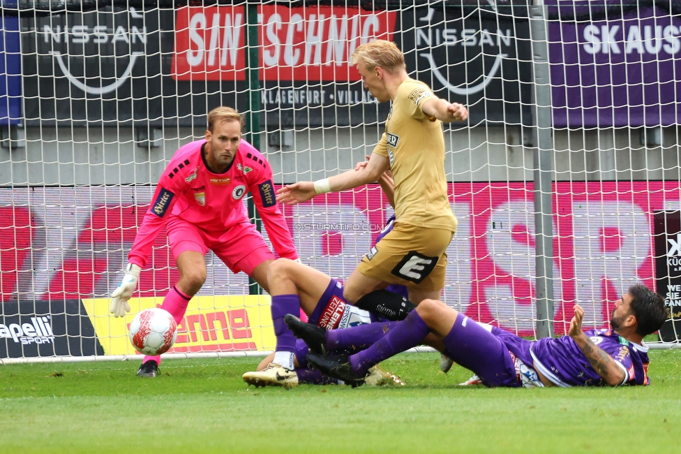 Austria Klagenfurt - Sturm Graz
Oesterreichische Fussball Bundesliga, 3. Runde, SK Austria Klagenfurt - SK Sturm Graz, Woerthersee Stadion Klagenfurt, 17.08.2024. 

Foto zeigt Mika Biereth (Sturm)
