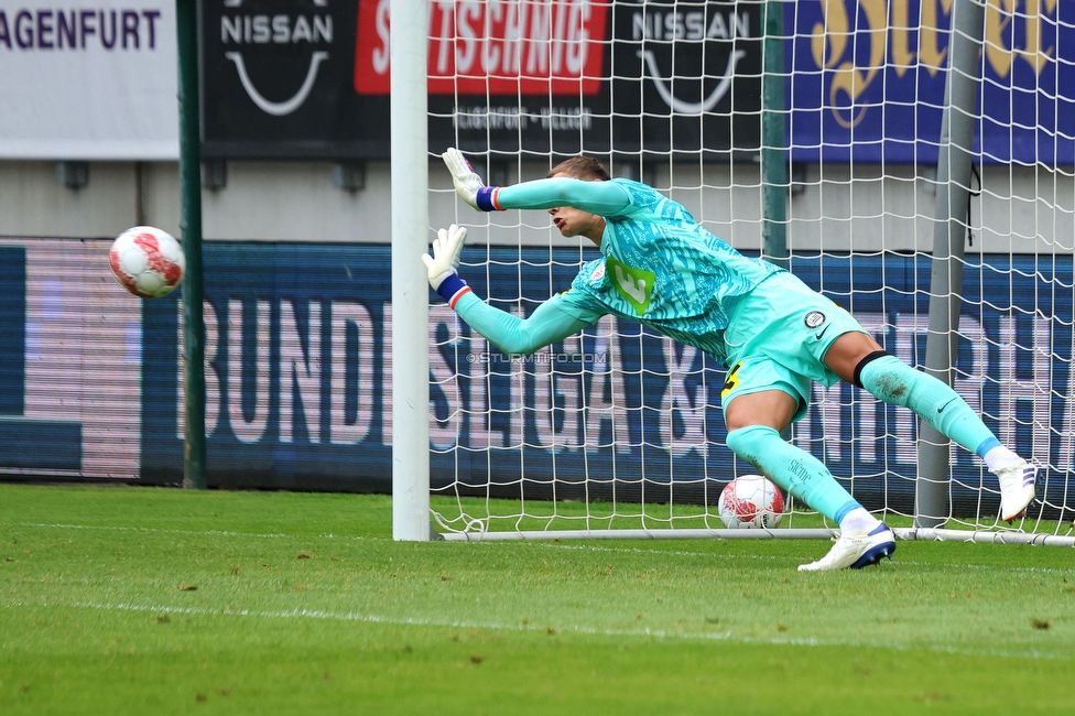 Austria Klagenfurt - Sturm Graz
Oesterreichische Fussball Bundesliga, 3. Runde, SK Austria Klagenfurt - SK Sturm Graz, Woerthersee Stadion Klagenfurt, 17.08.2024. 

Foto zeigt Kjell Scherpen (Sturm)
Schlüsselwörter: elfmeter