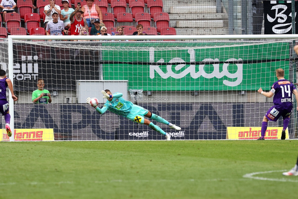 Klagenfurt - Sturm Graz
Oesterreichische Fussball Bundesliga, 3. Runde, SK Austria Klagenfurt - SK Sturm Graz,  Woerthersee Stadion Klagenfurt, 17.08.2024. 

Foto zeigt Kjell Scherpen (Sturm)
