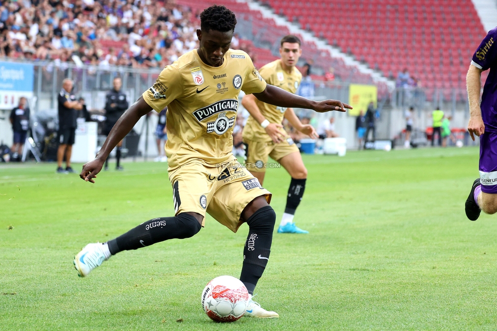 Klagenfurt - Sturm Graz
Oesterreichische Fussball Bundesliga, 3. Runde, SK Austria Klagenfurt - SK Sturm Graz,  Woerthersee Stadion Klagenfurt, 17.08.2024. 

Foto zeigt Amady Camara (Sturm)
