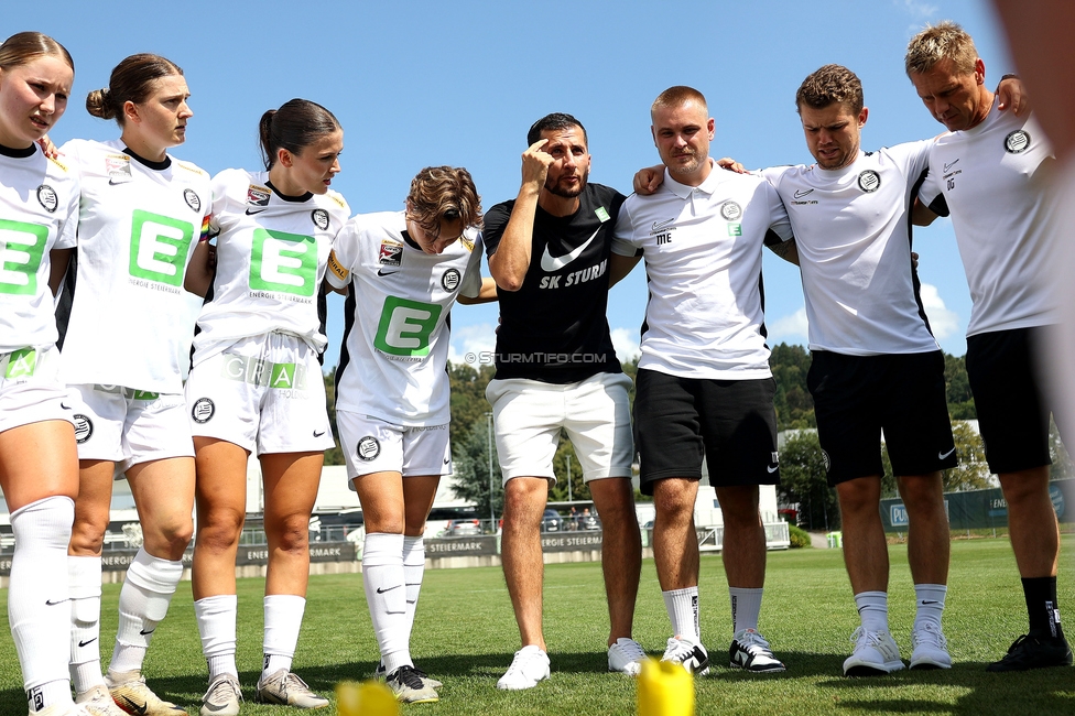 Sturm Damen - Austria Wien
OEFB Frauen Bundesliga, 2. Runde, SK Sturm Graz Damen - FK Austria Wien, Trainingszentrum Messendorf, 18.08.2024. 

Foto zeigt die Mannschaft der Sturm Damen
