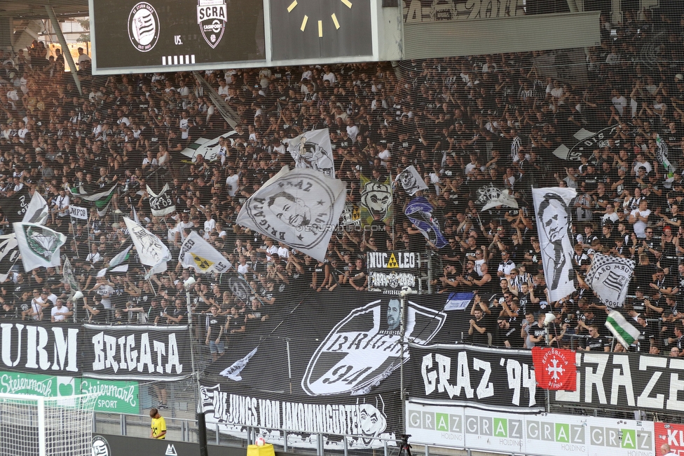 Sturm Graz - Altach
Oesterreichische Fussball Bundesliga, 4 Runde, SK Sturm Graz - SCR Altach, Stadion Liebenau Graz, 24.08.2024. 

Foto zeigt Fans von Sturm
