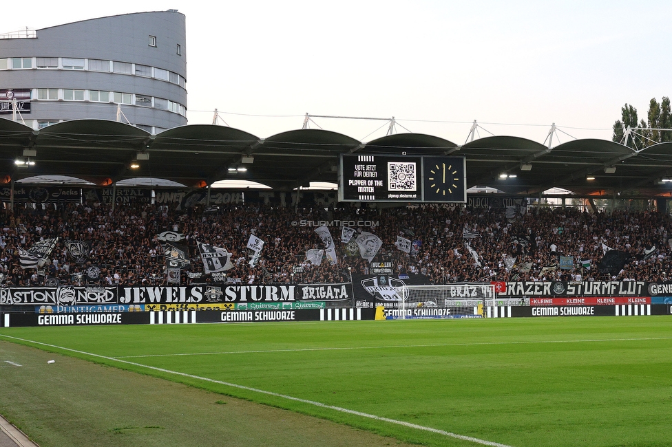 Sturm Graz - Altach
Oesterreichische Fussball Bundesliga, 4 Runde, SK Sturm Graz - SCR Altach, Stadion Liebenau Graz, 24.08.2024. 

Foto zeigt Fans von Sturm
