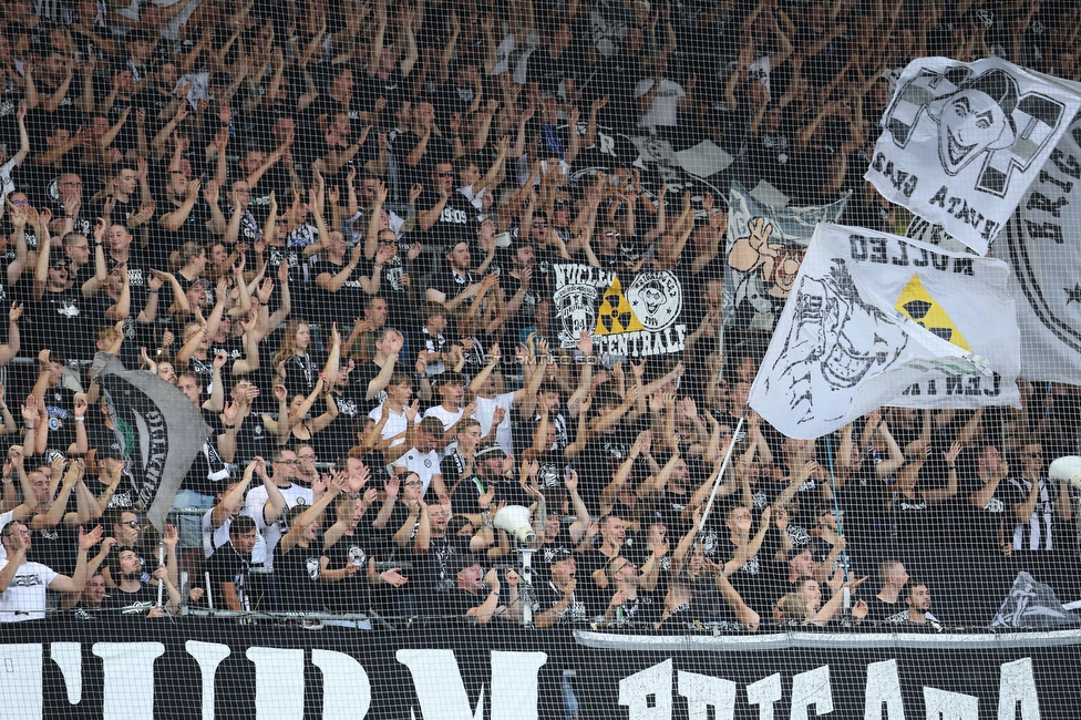 Sturm Graz - Altach
Oesterreichische Fussball Bundesliga, 4 Runde, SK Sturm Graz - SCR Altach, Stadion Liebenau Graz, 24.08.2024. 

Foto zeigt Fans von Sturm
Schlüsselwörter: jewels brigata