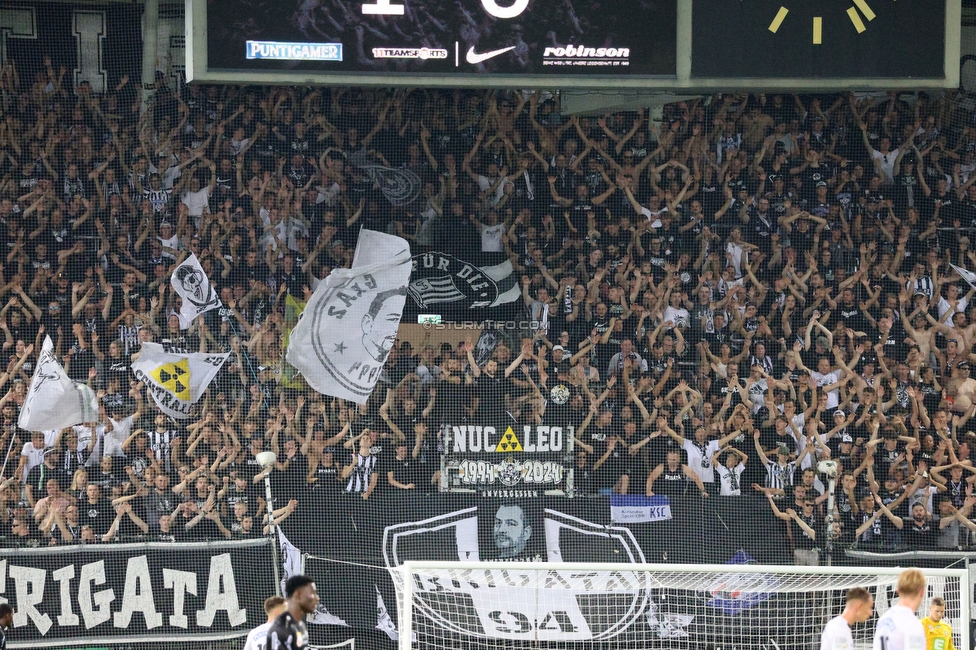 Sturm Graz - Altach
Oesterreichische Fussball Bundesliga, 4 Runde, SK Sturm Graz - SCR Altach, Stadion Liebenau Graz, 24.08.2024. 

Foto zeigt Fans von Sturm
Schlüsselwörter: brigata