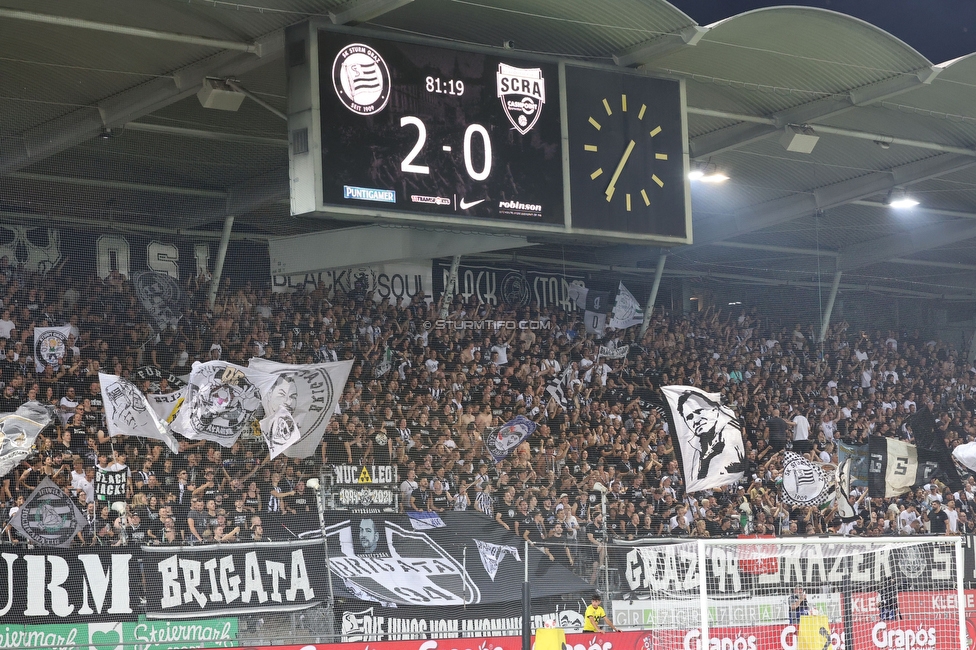 Sturm Graz - Altach
Oesterreichische Fussball Bundesliga, 4 Runde, SK Sturm Graz - SCR Altach, Stadion Liebenau Graz, 24.08.2024. 

Foto zeigt Fans von Sturm
