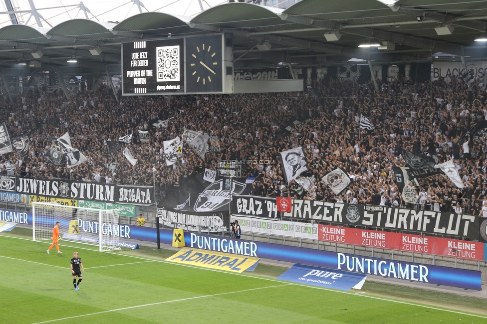 Sturm Graz - Altach
Oesterreichische Fussball Bundesliga, 4 Runde, SK Sturm Graz - SCR Altach, Stadion Liebenau Graz, 24.08.2024. 

Foto zeigt Fans von Sturm
