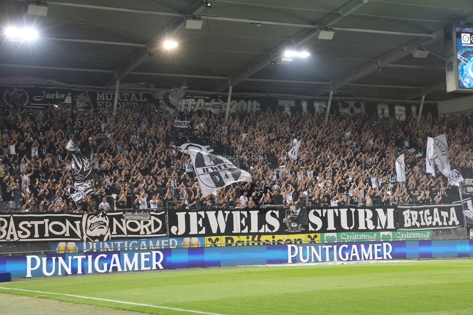 Sturm Graz - Altach
Oesterreichische Fussball Bundesliga, 4 Runde, SK Sturm Graz - SCR Altach, Stadion Liebenau Graz, 24.08.2024. 

Foto zeigt Fans von Sturm
