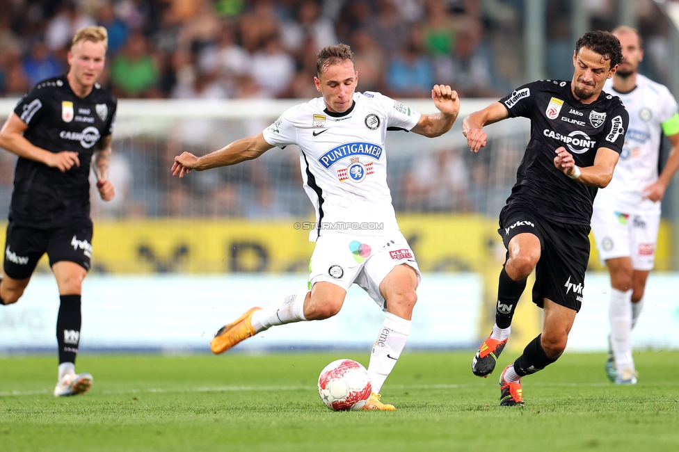 Sturm Graz - Altach
Oesterreichische Fussball Bundesliga, 4 Runde, SK Sturm Graz - SCR Altach, Stadion Liebenau Graz, 24.08.2024. 

Foto zeigt Lovro Zvonarek (Sturm)
