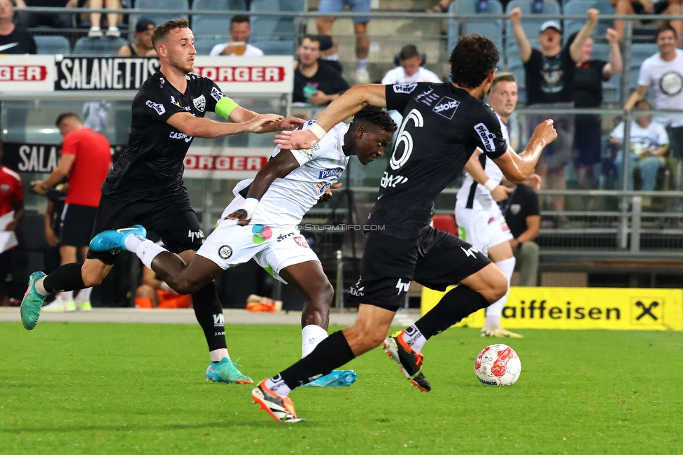 Sturm Graz - Altach
Oesterreichische Fussball Bundesliga, 4 Runde, SK Sturm Graz - SCR Altach, Stadion Liebenau Graz, 24.08.2024. 

Foto zeigt Seedy Jatta (Sturm)
