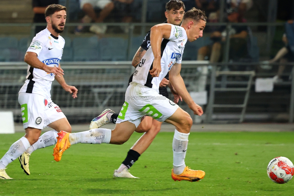 Sturm Graz - Altach
Oesterreichische Fussball Bundesliga, 4 Runde, SK Sturm Graz - SCR Altach, Stadion Liebenau Graz, 24.08.2024. 

Foto zeigt Lovro Zvonarek (Sturm)
