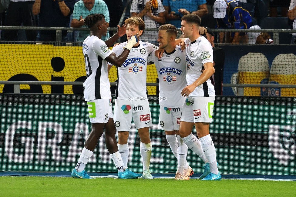 Sturm Graz - Altach
Oesterreichische Fussball Bundesliga, 4 Runde, SK Sturm Graz - SCR Altach, Stadion Liebenau Graz, 24.08.2024. 

Foto zeigt Tomi Horvat (Sturm)
Schlüsselwörter: torjubel