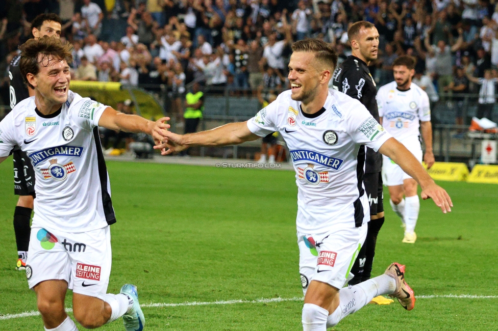 Sturm Graz - Altach
Oesterreichische Fussball Bundesliga, 4 Runde, SK Sturm Graz - SCR Altach, Stadion Liebenau Graz, 24.08.2024. 

Foto zeigt Tomi Horvat (Sturm)
Schlüsselwörter: torjubel