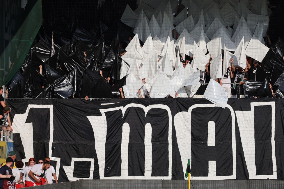 Ried - Sturm Graz
OEFB Cup, 2. Runde, SV Ried - SK Sturm Graz, Innviertel Arena Ried, 28.08.2024. 

Foto zeigt Fans von Sturm mit einer Choreografie
