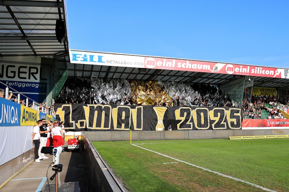 Ried - Sturm Graz
OEFB Cup, 2. Runde, SV Ried - SK Sturm Graz, Innviertel Arena Ried, 28.08.2024. 

Foto zeigt Fans von Sturm mit einer Choreografie
