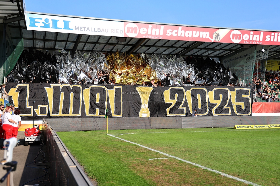 Ried - Sturm Graz
OEFB Cup, 2. Runde, SV Ried - SK Sturm Graz, Innviertel Arena Ried, 28.08.2024. 

Foto zeigt Fans von Sturm mit einer Choreografie
