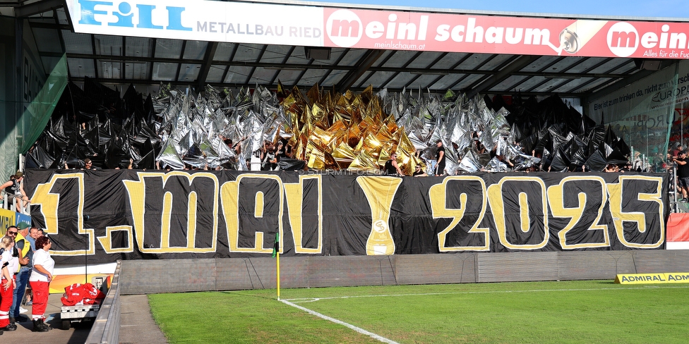 Ried - Sturm Graz
OEFB Cup, 2. Runde, SV Ried - SK Sturm Graz, Innviertel Arena Ried, 28.08.2024. 

Foto zeigt Fans von Sturm mit einer Choreografie
